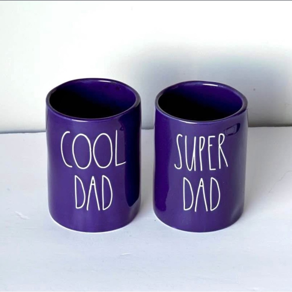 Rae Dunn Mug Set — COOL DAD + SUPER DAD (Blue)